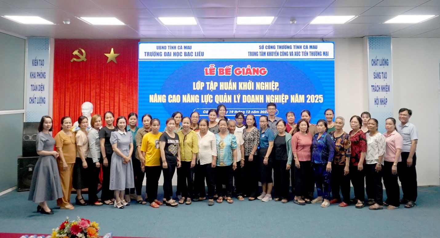 Trường Đại học Bạc Liêu tổ chức lớp tập huấn Khởi nghiệp, nâng cao năng lực quản lý doanh nghiệp năm 2025